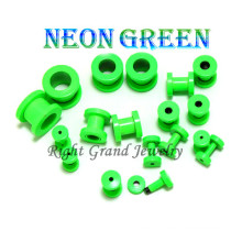 2014 New Neon Green Anodized Screw Custom Ear Flesh Tunnel